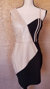 Entry Dress Half Faux Leather and Cotton Large